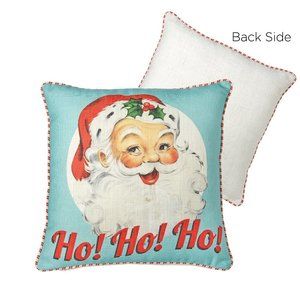 Retro Inspired Santa Throw Pillow NWT